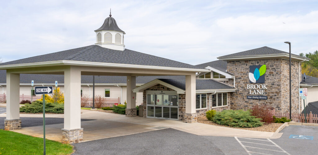 Outside image of the Brook Lane Hospital entrance