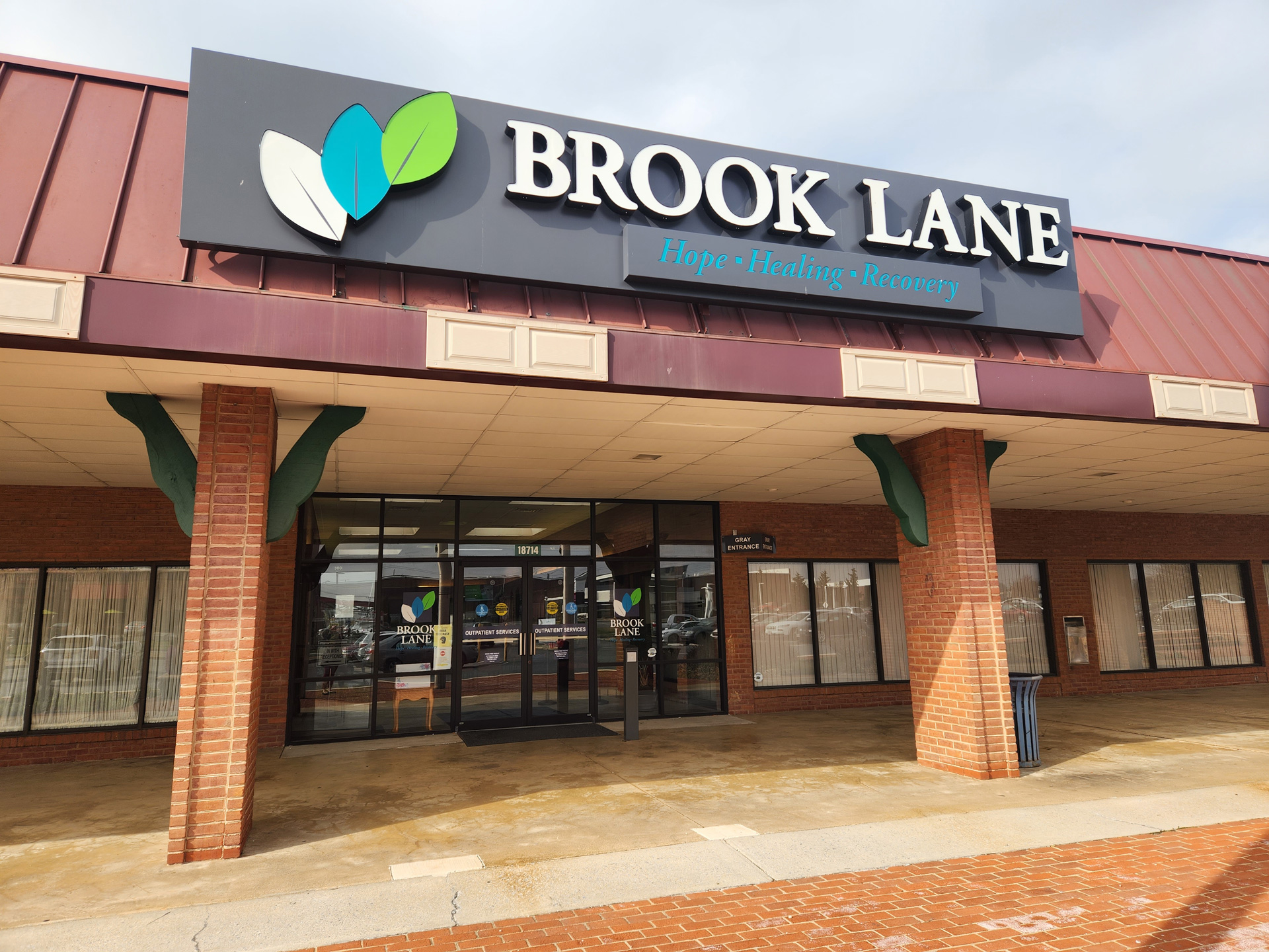 The entrance of the Brook Lane facility.